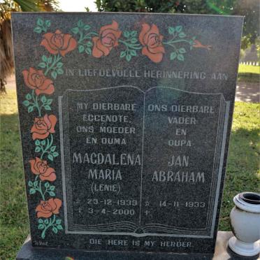 VREY Jan Abraham 1933- &amp; Magdalena Maria 1939-2000