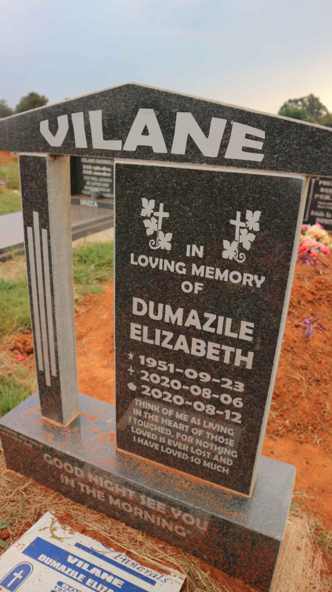 VILANE Dumazile Elizabeth 1951-2020