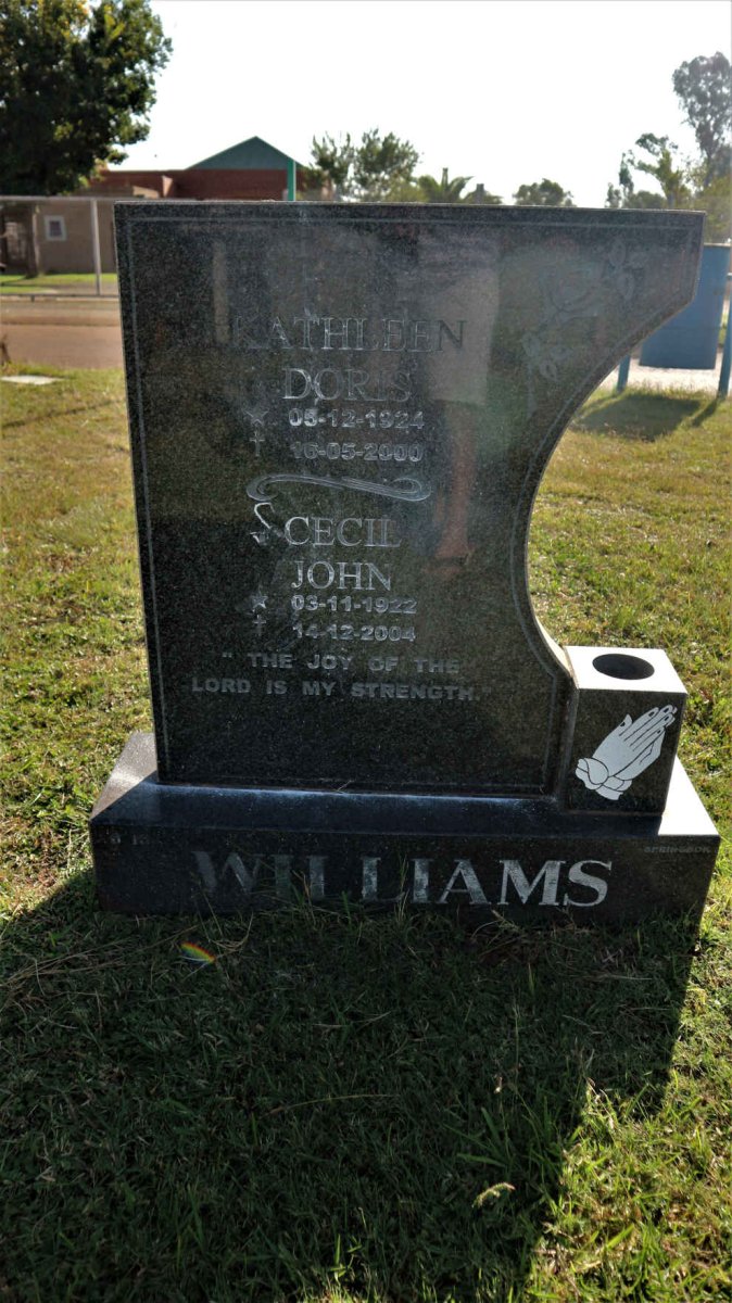 WILLIAMS Cecil John 1922-2004 &amp; Kathleen Doris 1924-2000