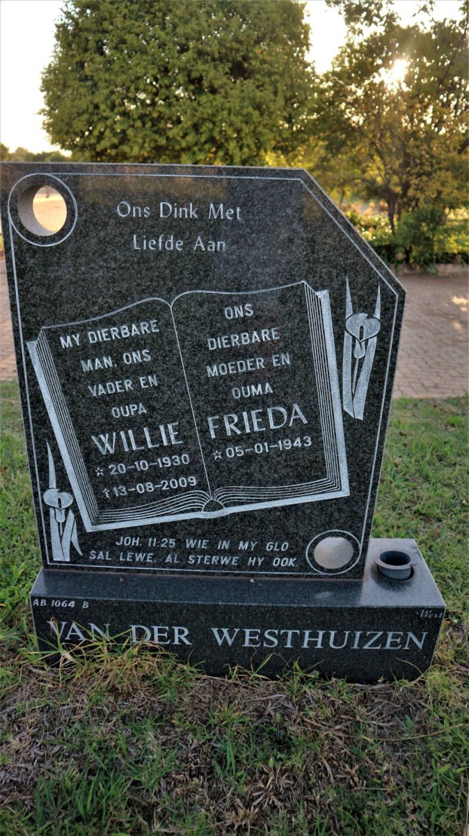WESTHUIZEN Willie, van der 1930-2009 &amp; Frieda 1943-