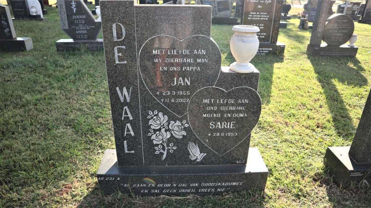 WAAL Jan, de 1955-2002 &amp; Sarie 1953-