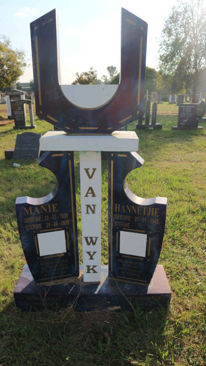 WYK Manie, van 1939-2009 &amp; Hannetjie 1945-