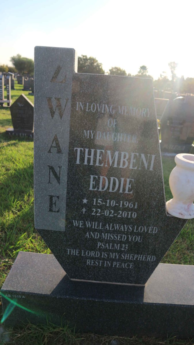 ZWANE Thembeni Eddie 1961-2010