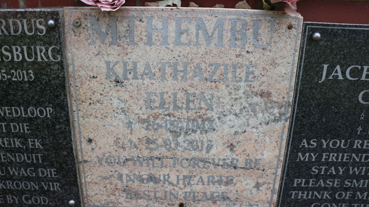 MTHEMBU Khathazile Ellen 1943-2013