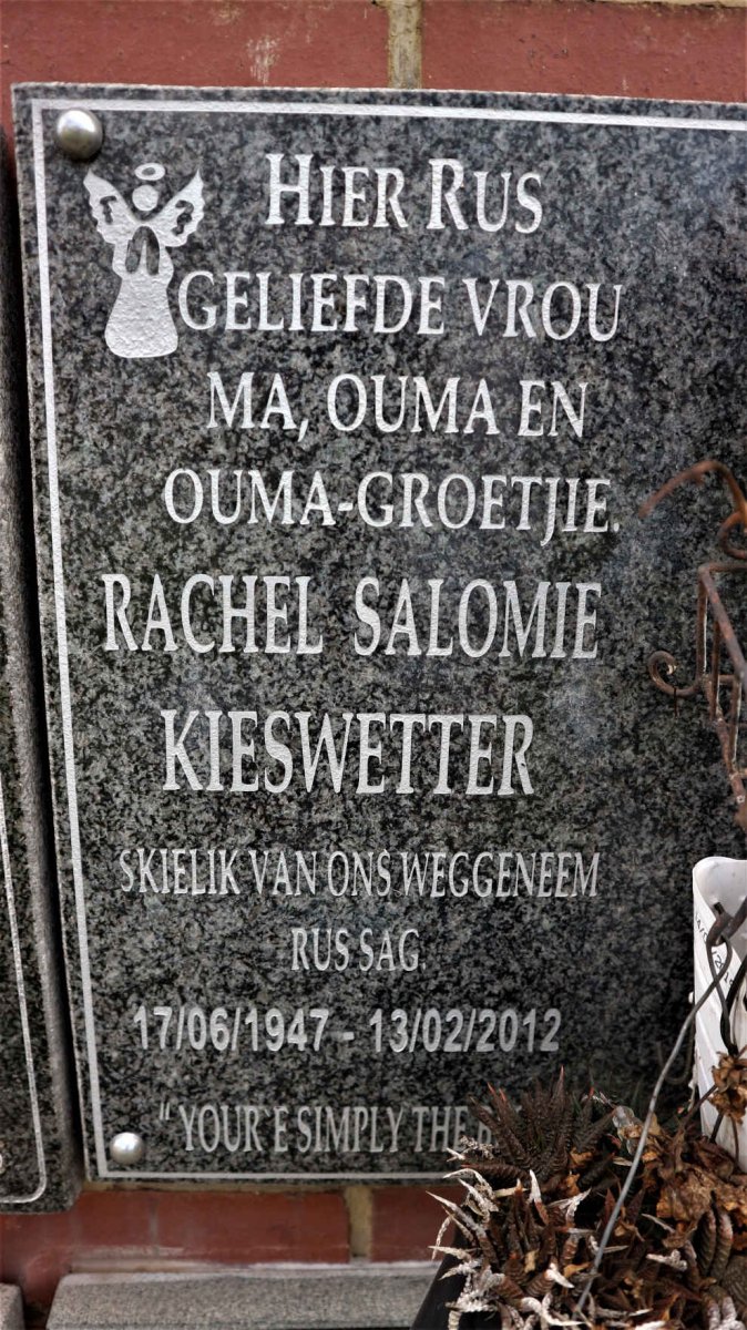 KIESWETTER Rachel Salomie 1947-2012