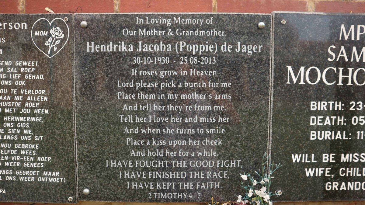 JAGER Hendrika Jacoba, de 1930-2013