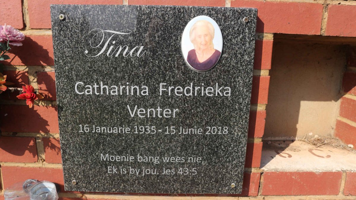 VENTER Catharina Fredrieka 1935-2018