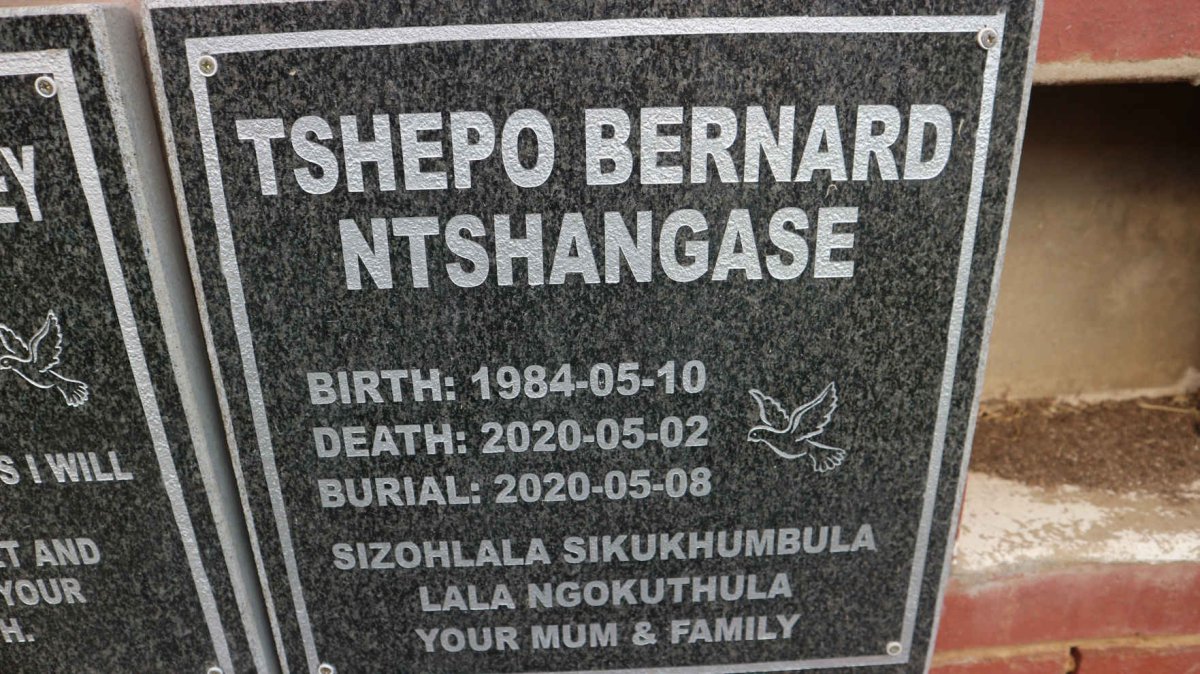 NTSHANGASE Tshepo Bernard 1984-2020