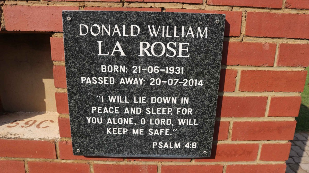 ROSE Donald William, la 1931-2014