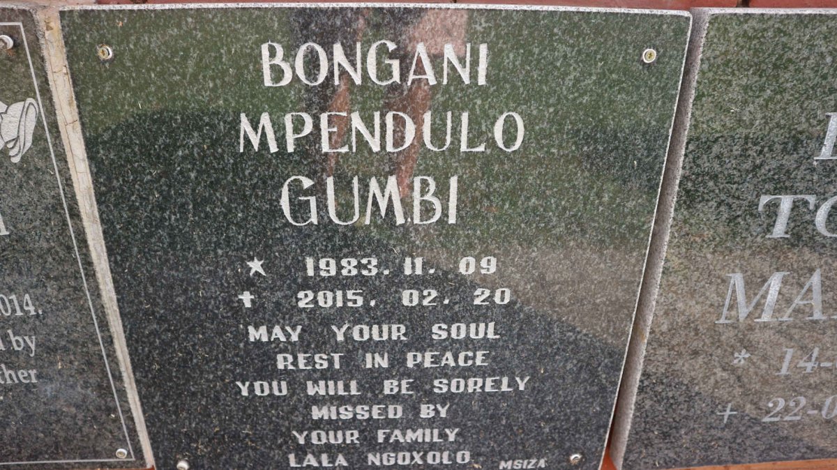 GUMBI Bongani Mpendulo 1983-2015