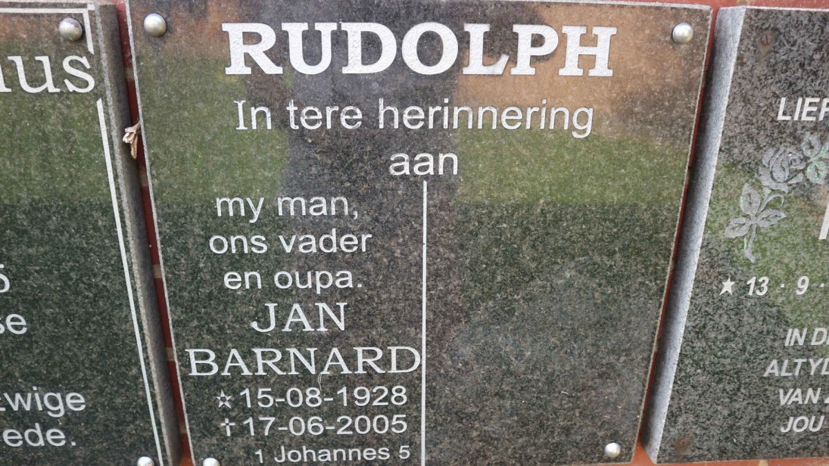 RUDOLPH Jan Barnard 1928-2005