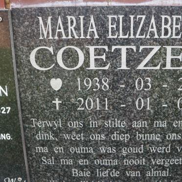 COETZER Maria Elizabeth 1938-2011