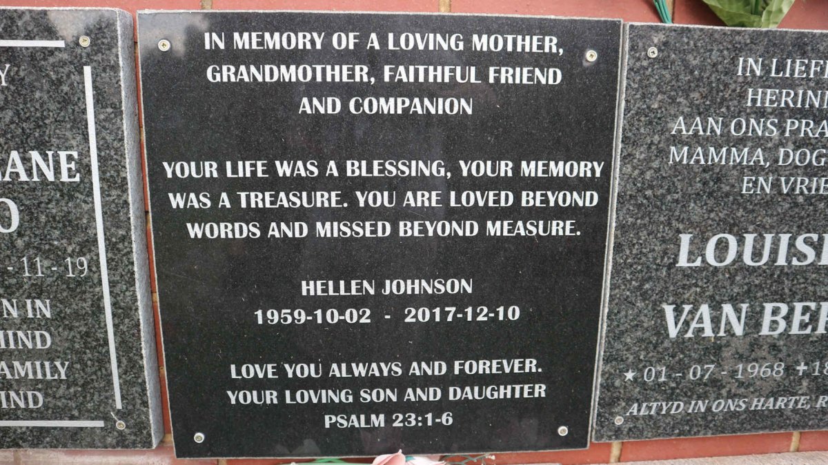 JOHNSON Hellen 1959-2017