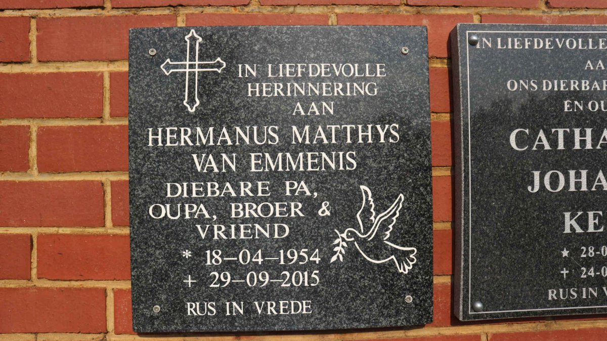 EMMENIS Hermanus Matthys, van 1954-2015