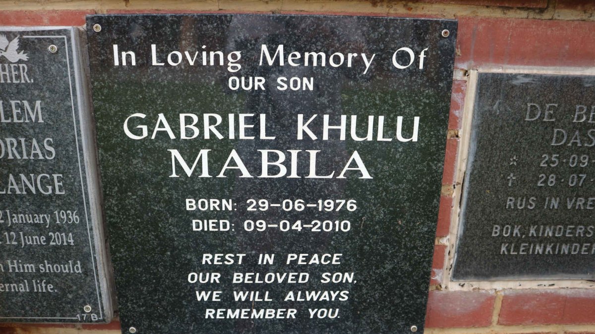 MABILA Gabriel Khulu 1976-2010