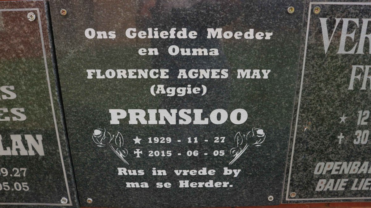 PRINSLOO Florence Agnes May 1929-2015