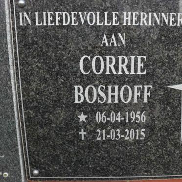 BOSHOFF Corrie 1956-2015