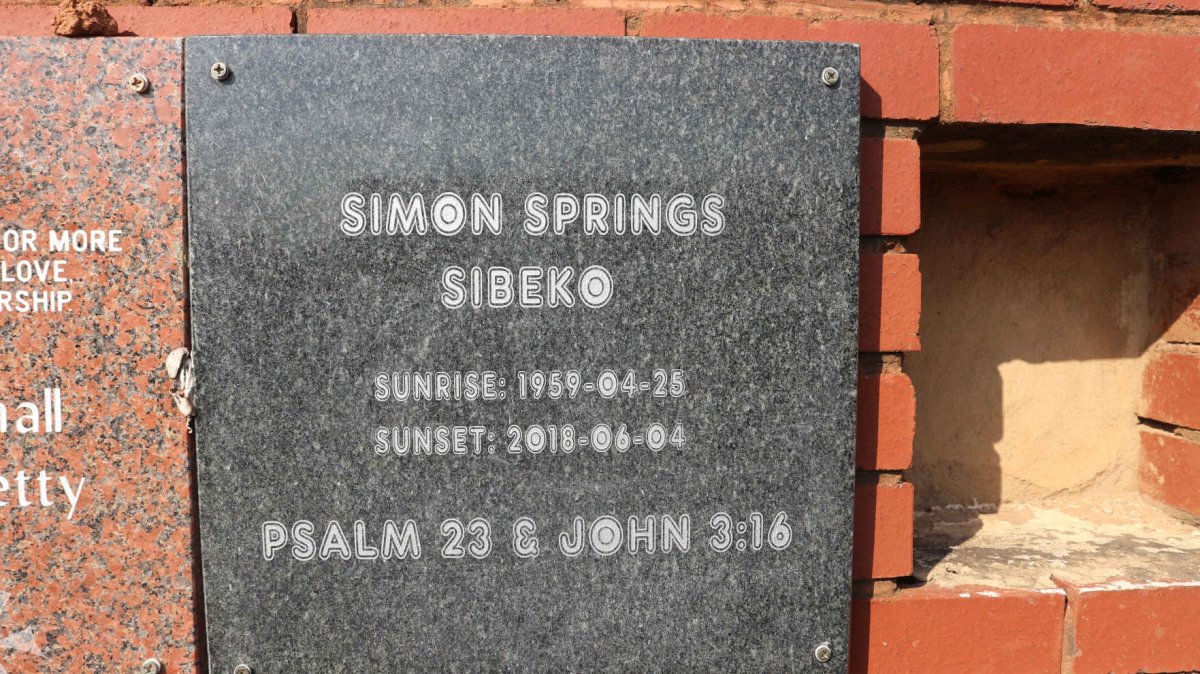 SIBEKO Simon Springs 1959-2018