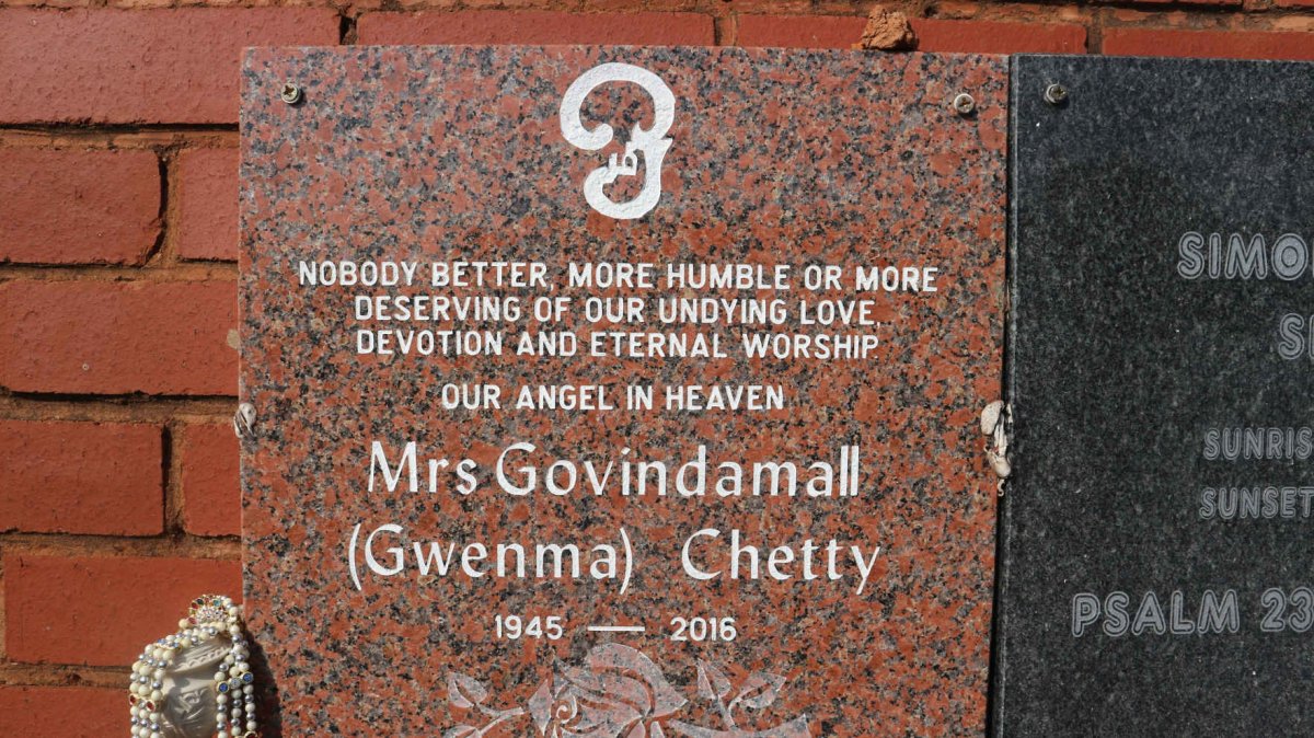 CHETTY Govindamall 1945-2016