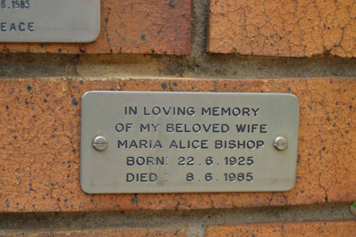 BISHOP Maria Alice 1925-1985