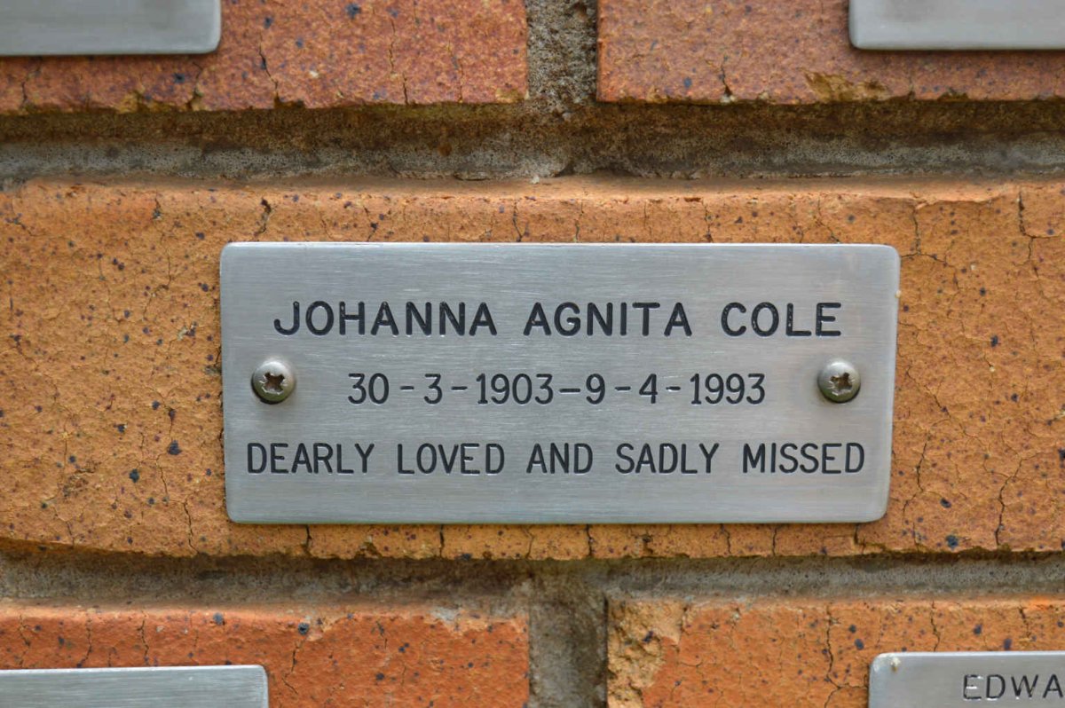COLE Johanna Agnita 1903-1993