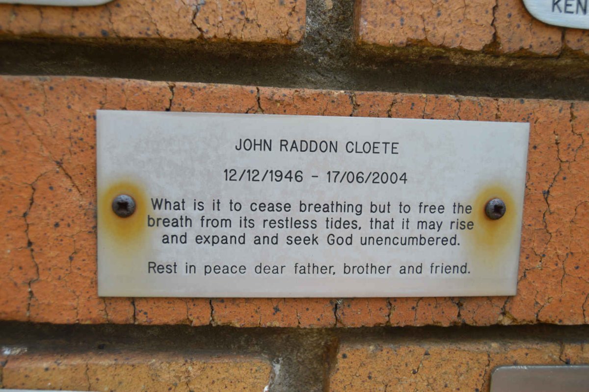 CLOETE John Raddon 1946-2004