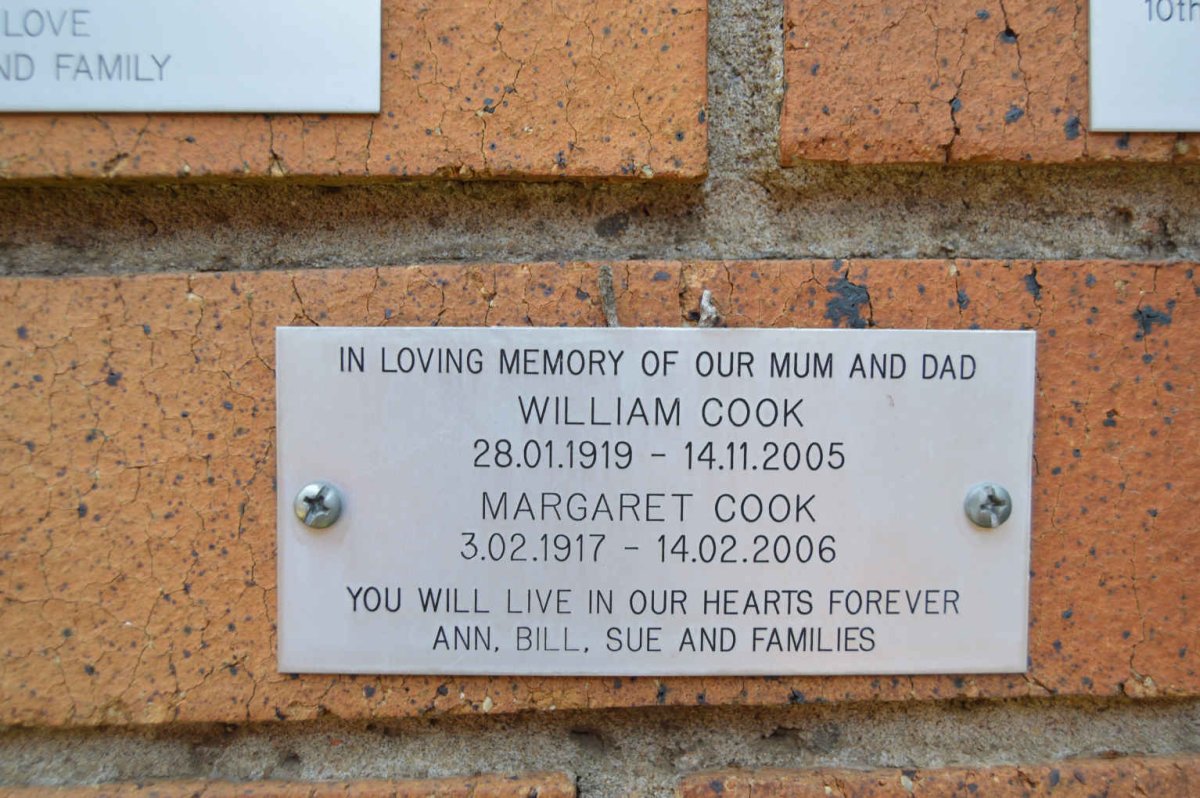 COOK William 1919-2005 &amp; Margaret 1917-2006