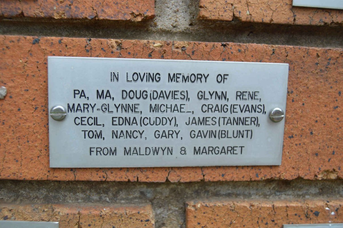 DAVIES Doug :: ? Pa &amp; Ma :: ? Glynn :: ? Rene :: ? Mary-Glynne :: ? Michael :: EVANS Craig :: ? Cecil :: CUDDY Edna