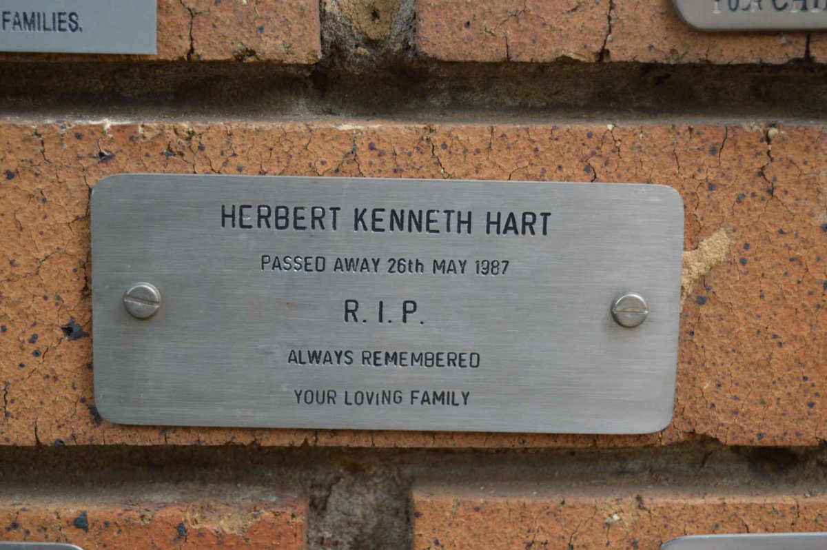 HART Herbert Kenneth -1987