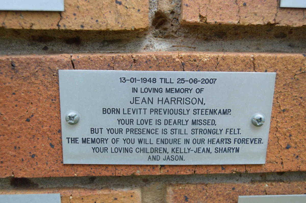 HARRISON Jean previously STEENKAMP nee LEVITT 1948-2007