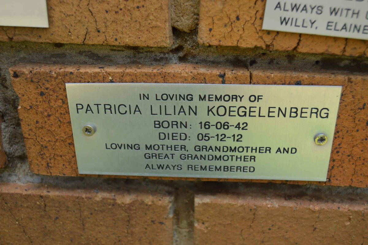 KOEGELENBERG Patricia Lilian 1942-2012