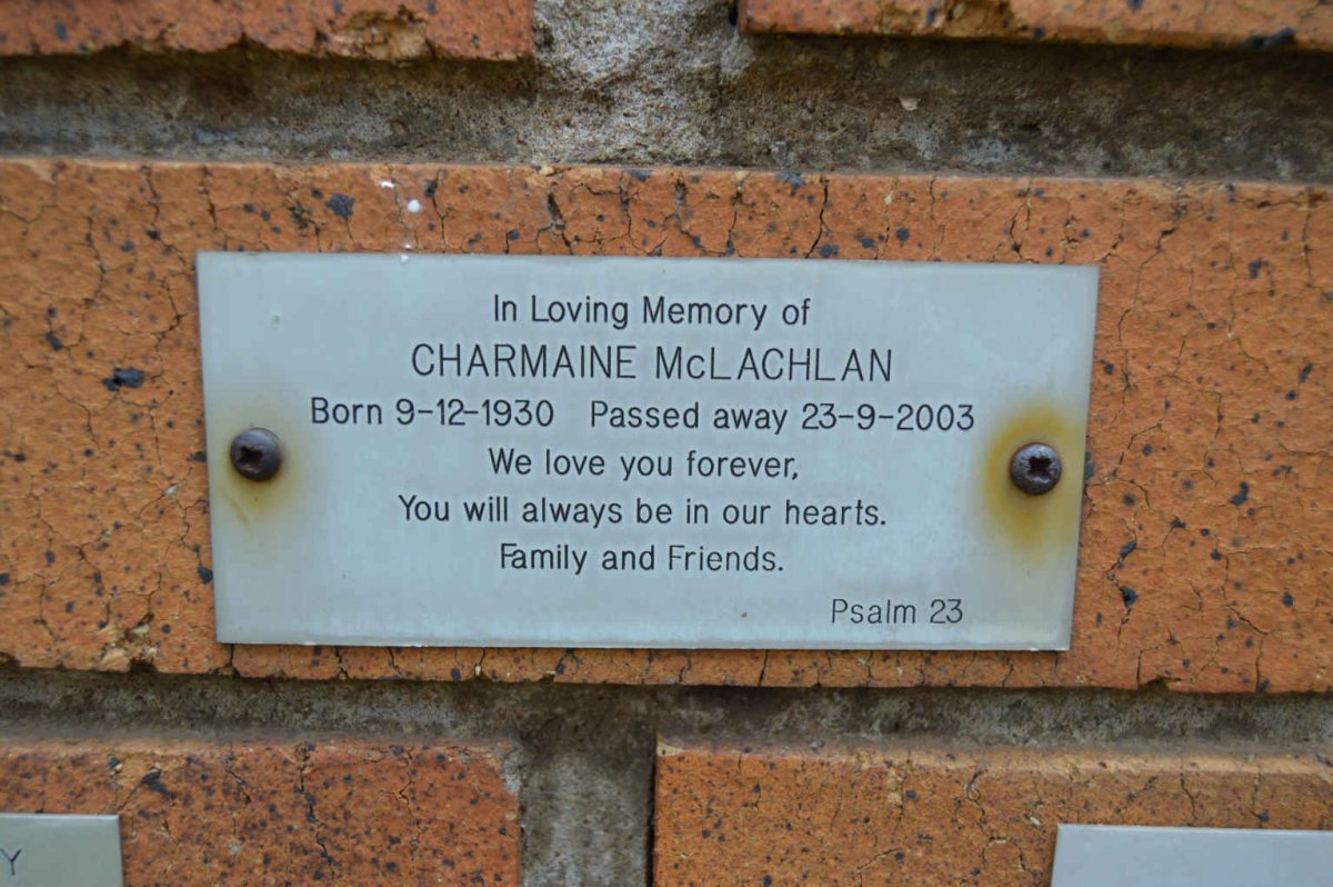 McLACHLAN Charmaine 1930-2003