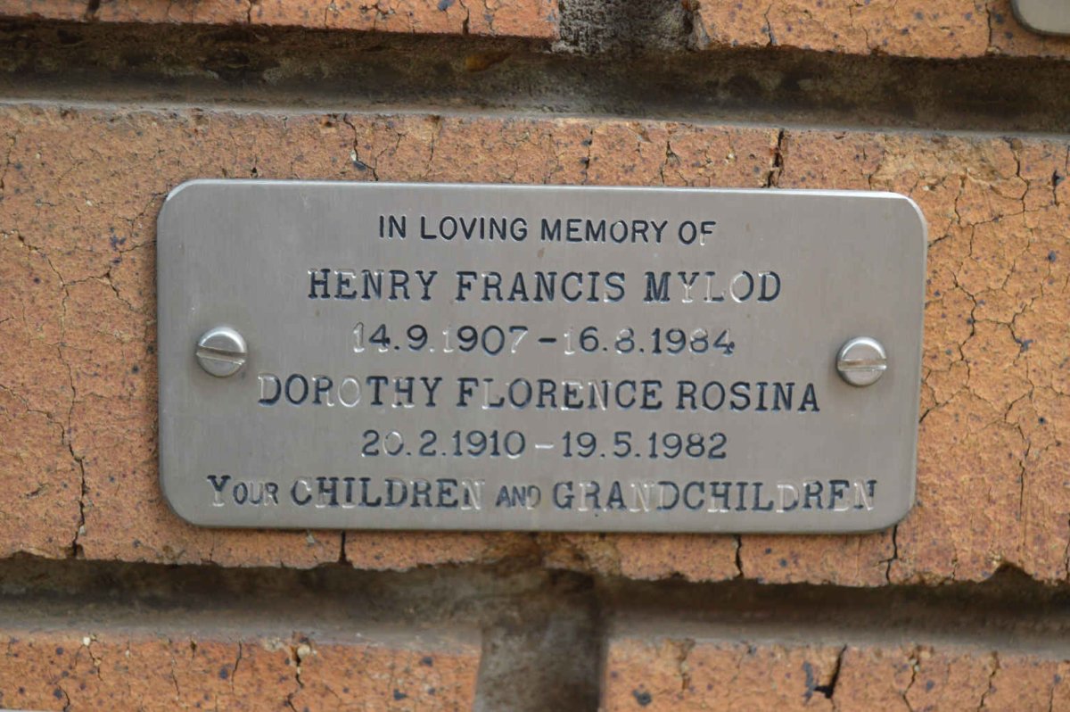 MYLOD Henry Francis 1907-1984 &amp; Dorothy Florence Rosina 1910-1982