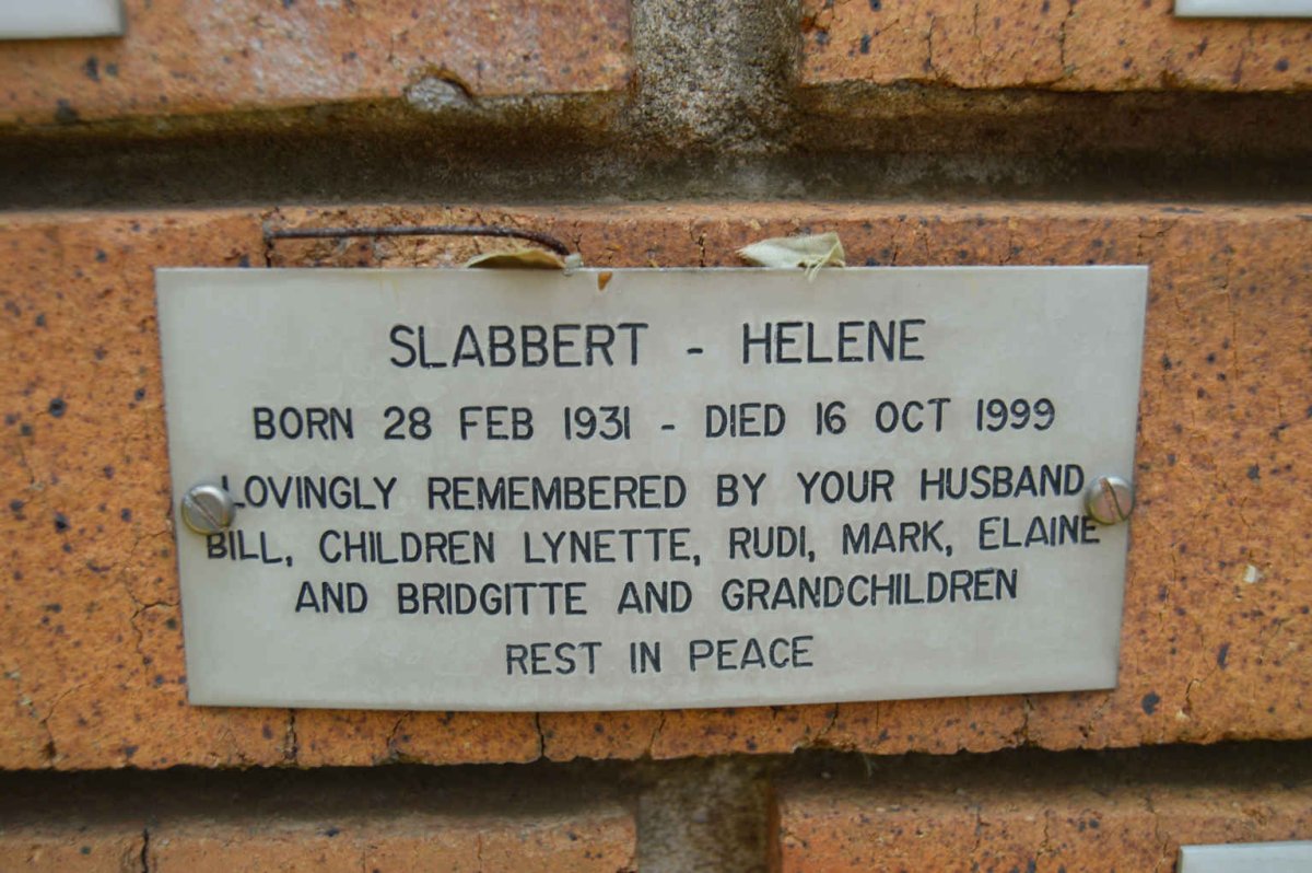 SLABBERT Helene 1931-1999