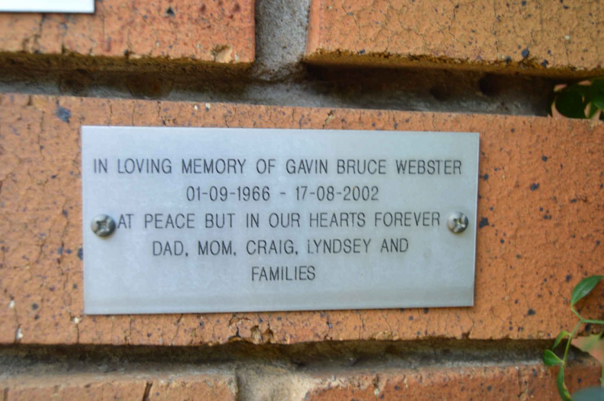 WEBSTER Gavin Bruce 1966-2002