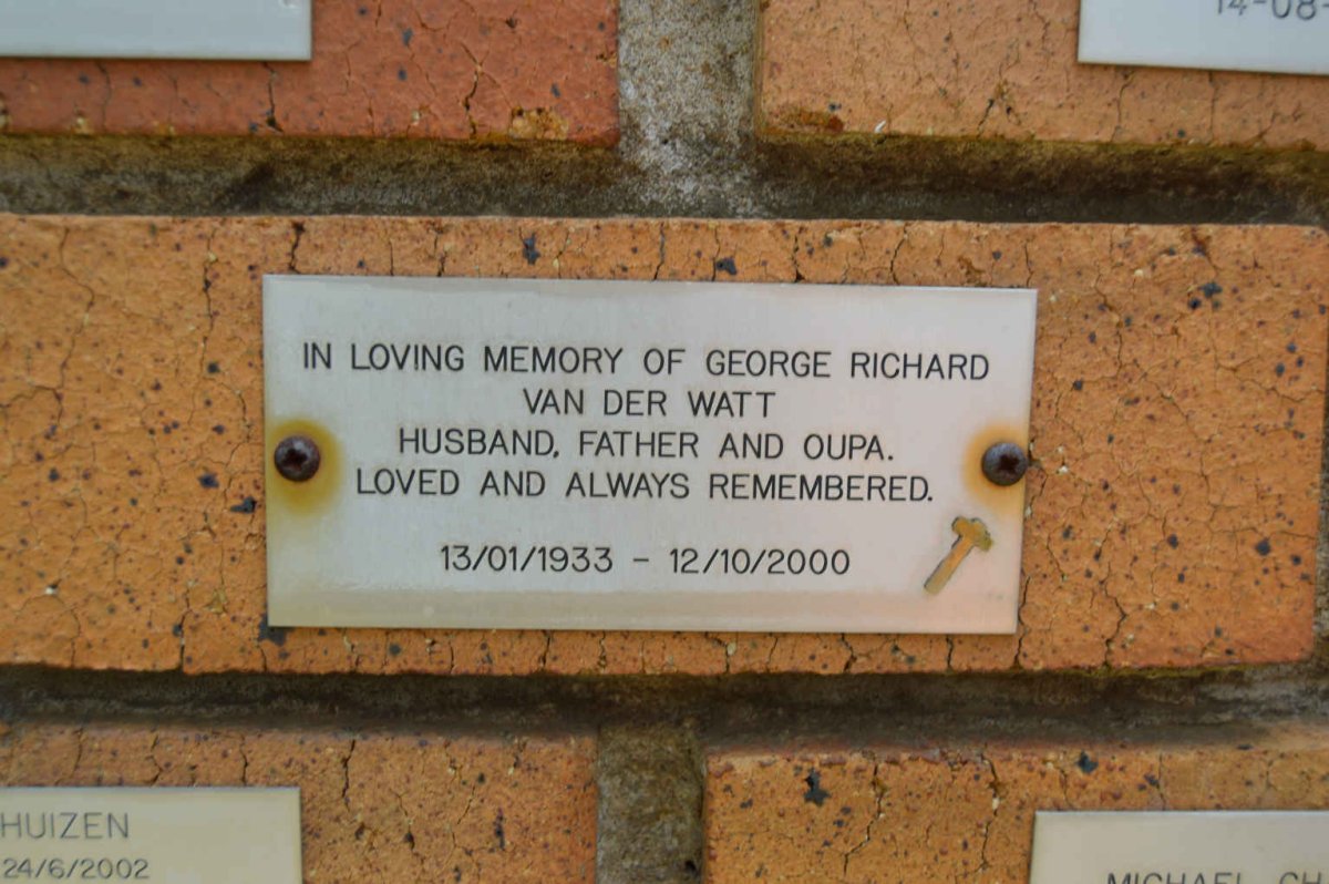 WATT George Richard, van der 1933-2000
