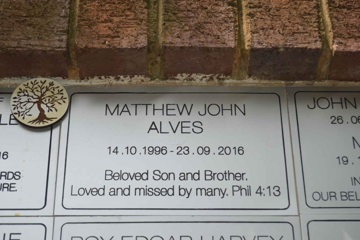 ALVES Matthew John 1996-2016