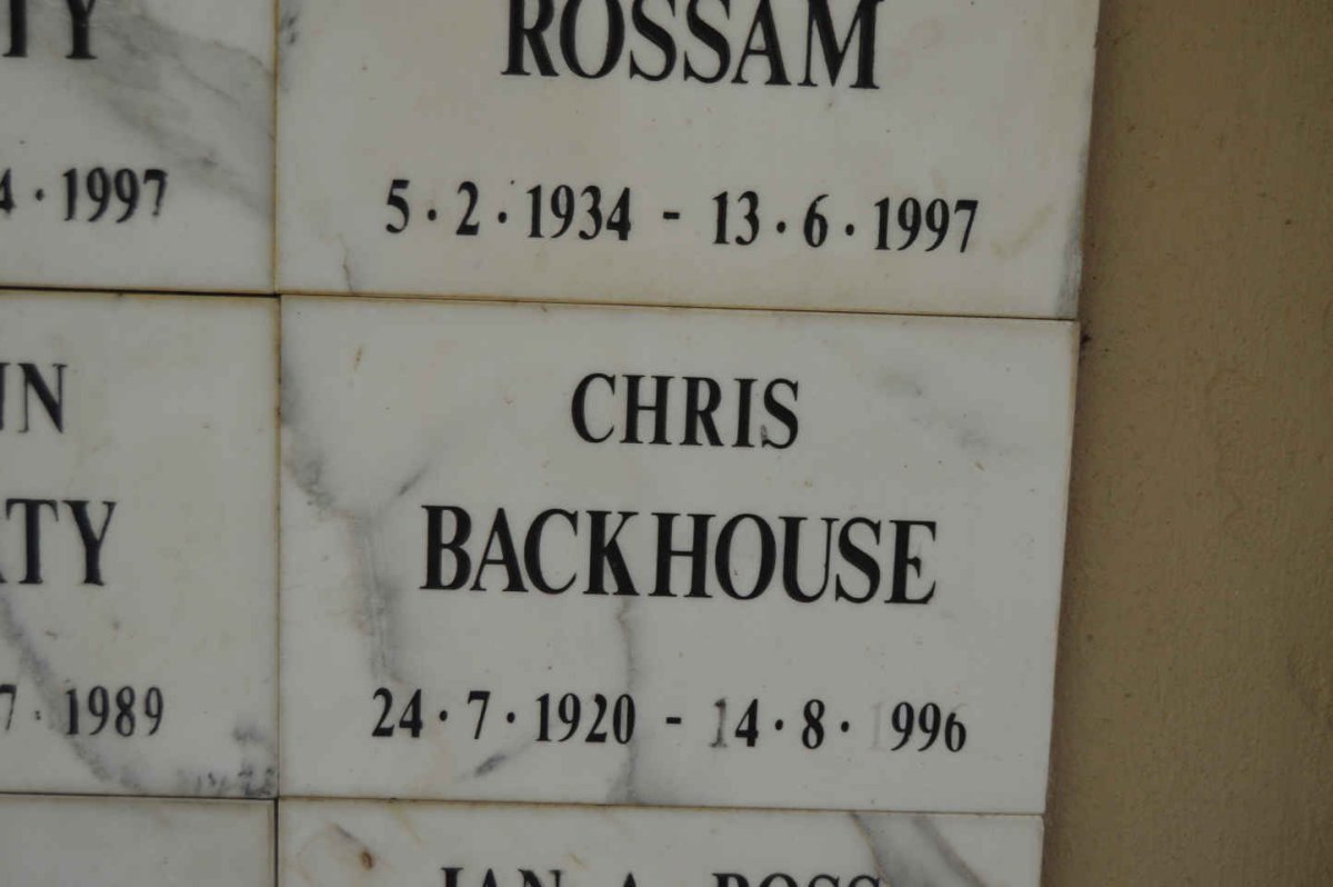 BACKHOUSE Chris 1920-1996