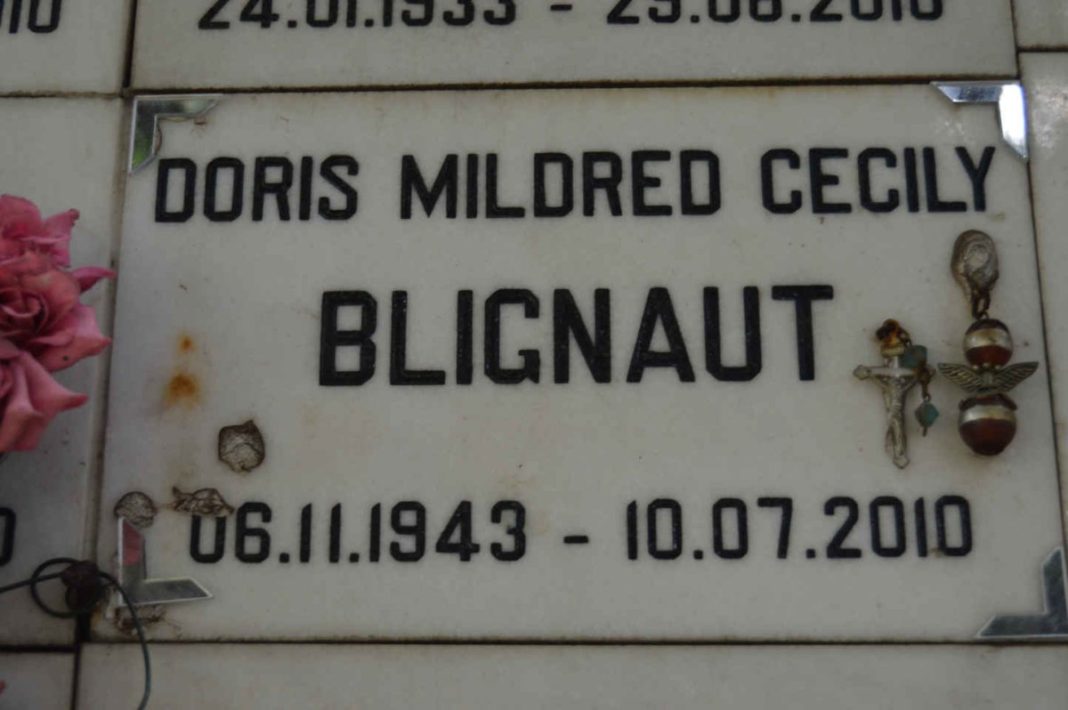 BLIGNAUT Doris Mildred Cecily 1943-2010