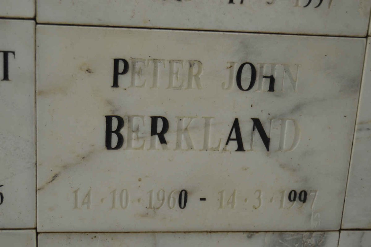 BERKLAND Peter John 1960-1997