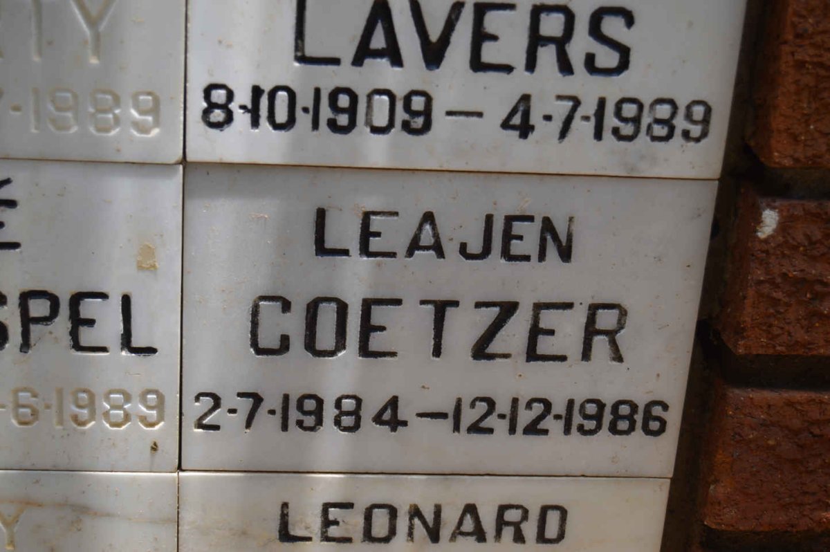 COETZER Leajen 1984-1986