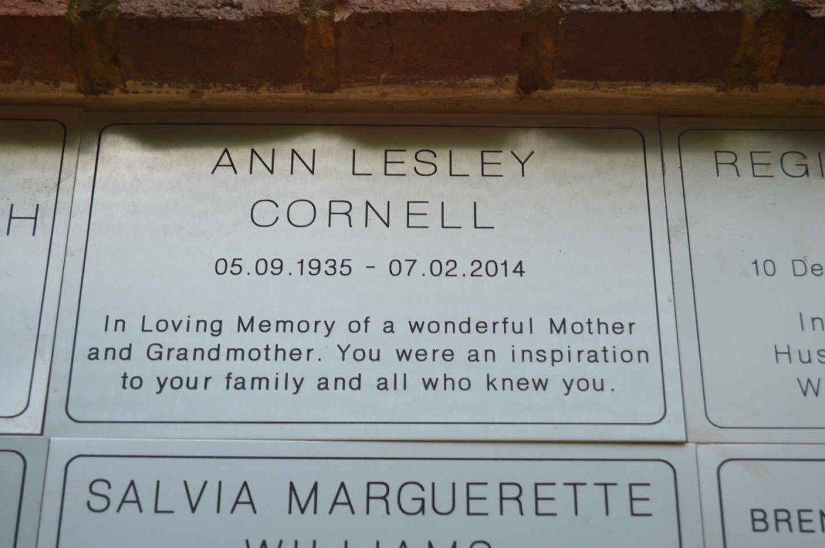 CORNELL Ann Lesley 1935-2014