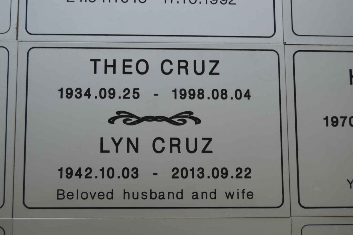 CRUZ Theo 1934-1998 &amp; Lyn 1942-2013