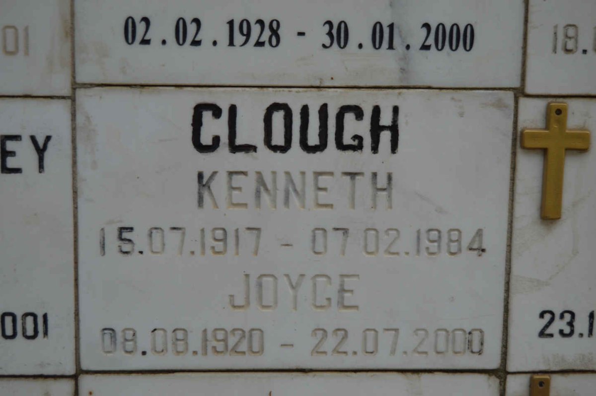 CLOUGH Kenneth 1917-1984 &amp; Joyce 1920-2000