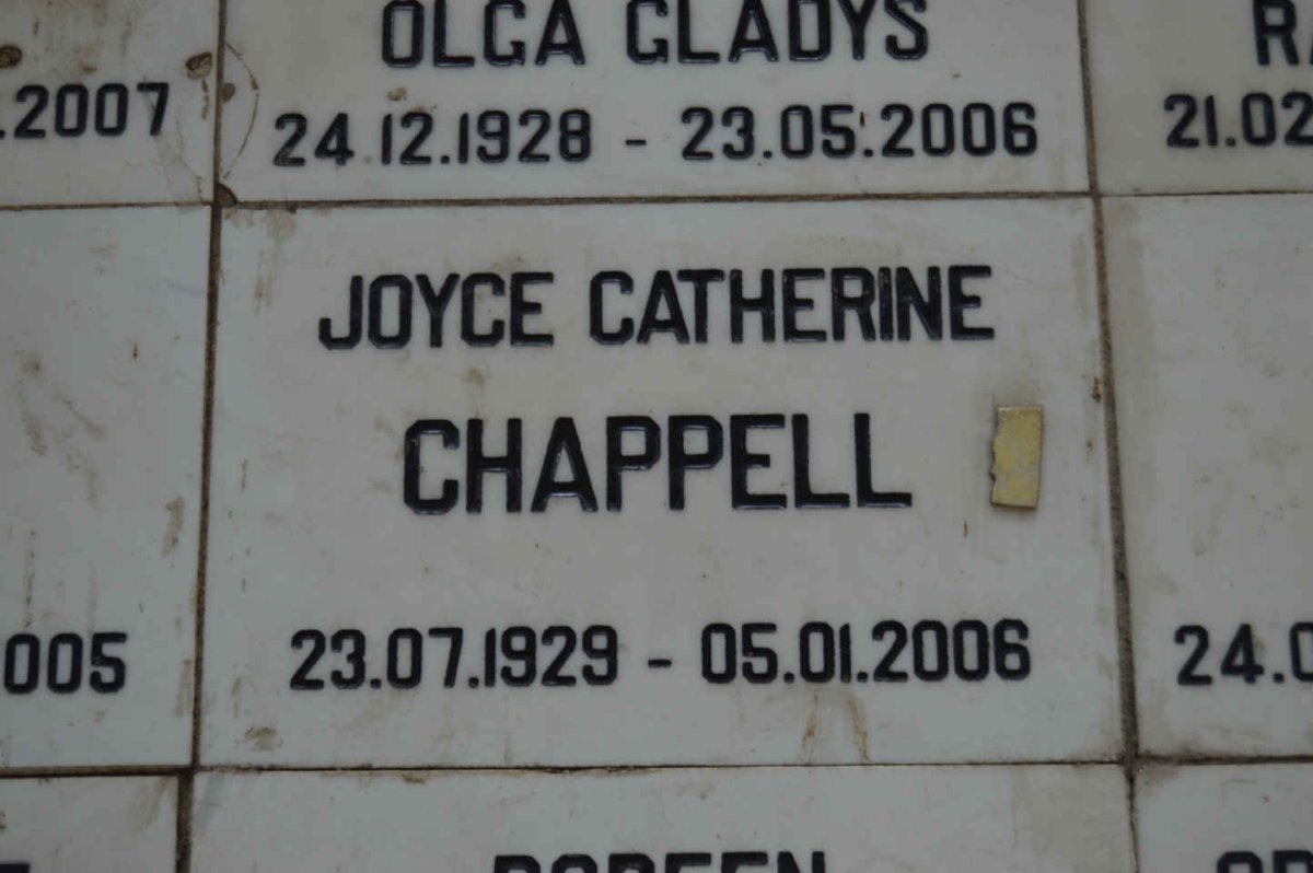 CHAPPELL Joyce Catherine 1929-2006