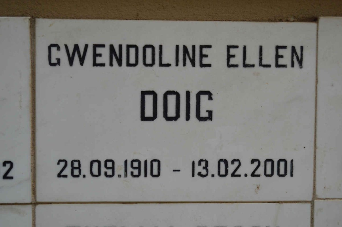 DOIG Gwendoline Ellen 1910-2001
