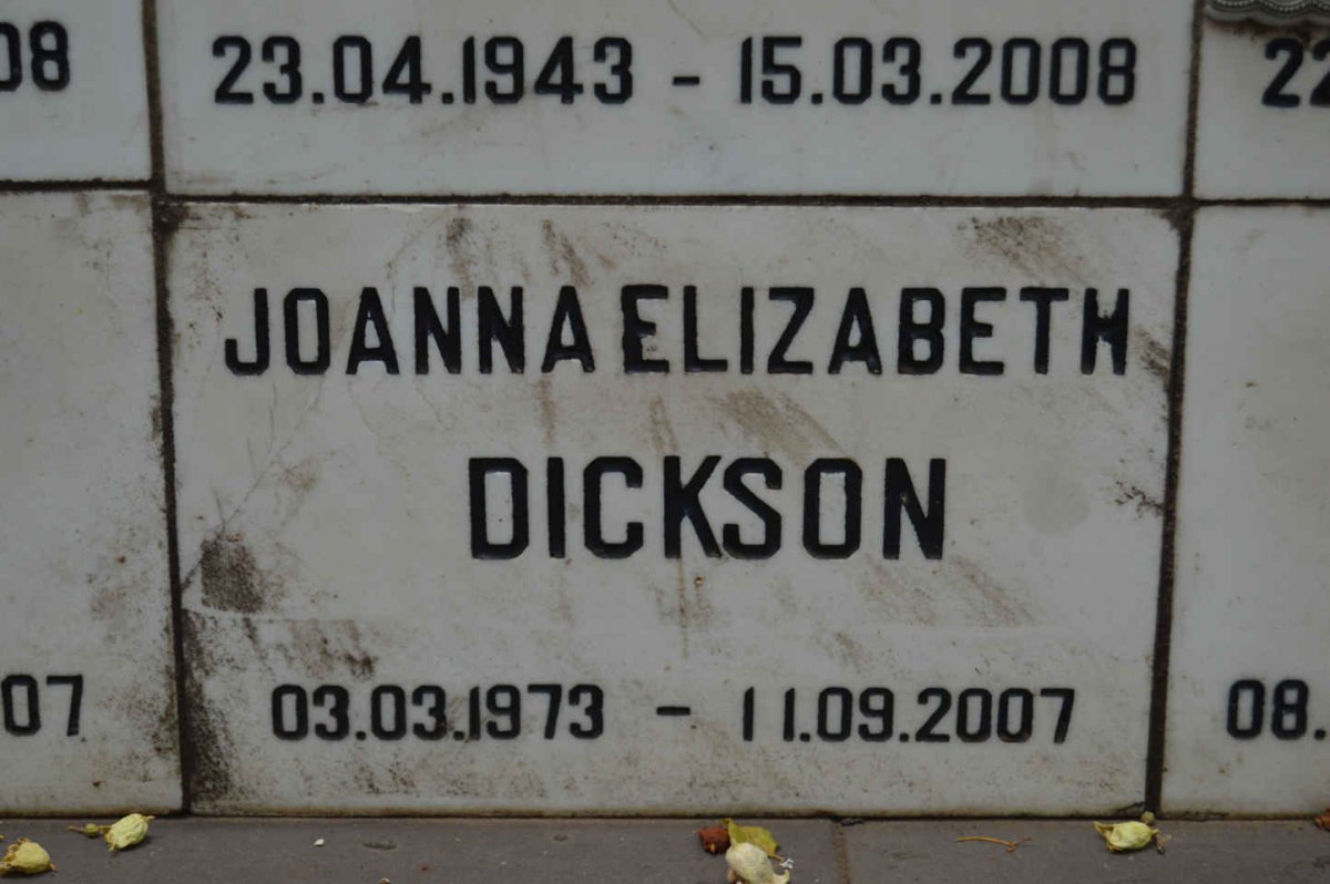 DICKSON Joanna Elizabeth 1973-2007