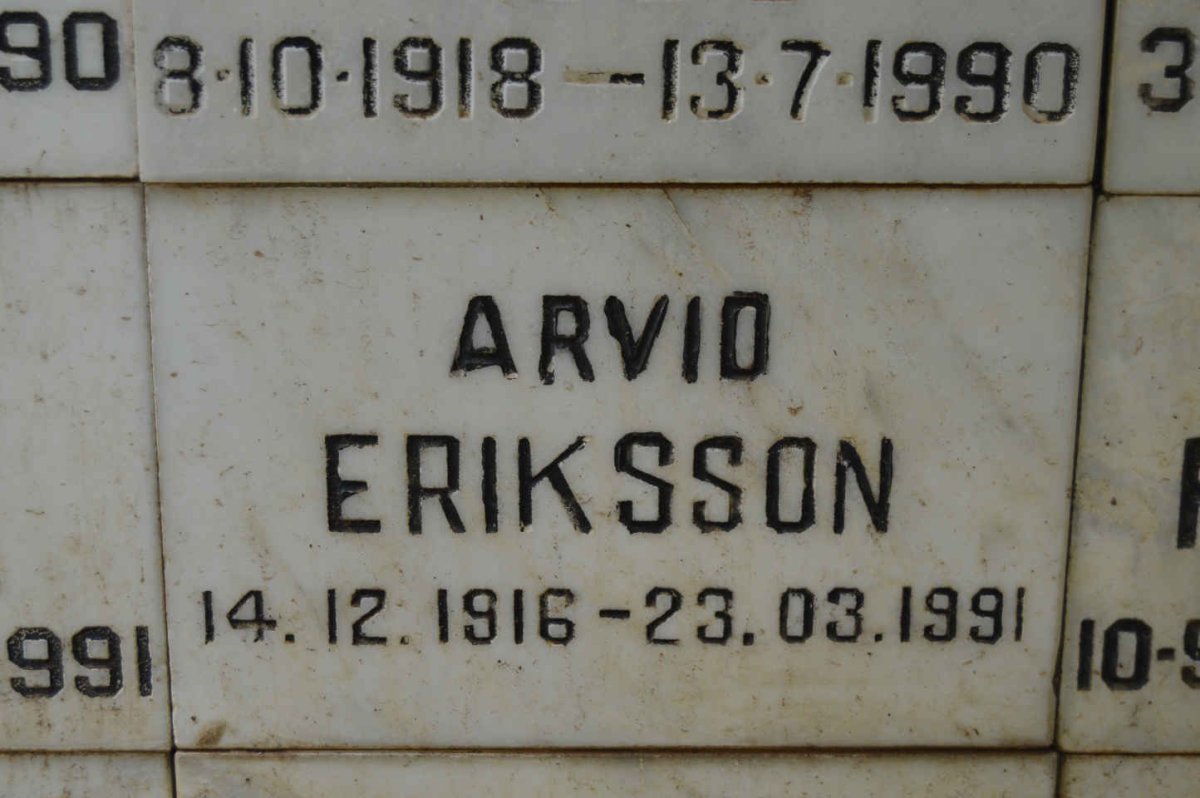 ERIKSSON Arvio 1916-1991