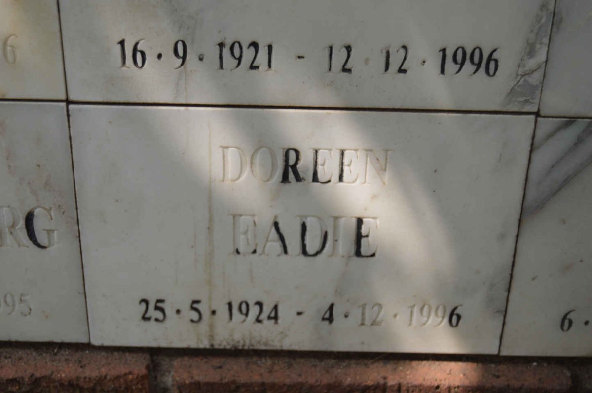 EADIE Doreen 1924-1996