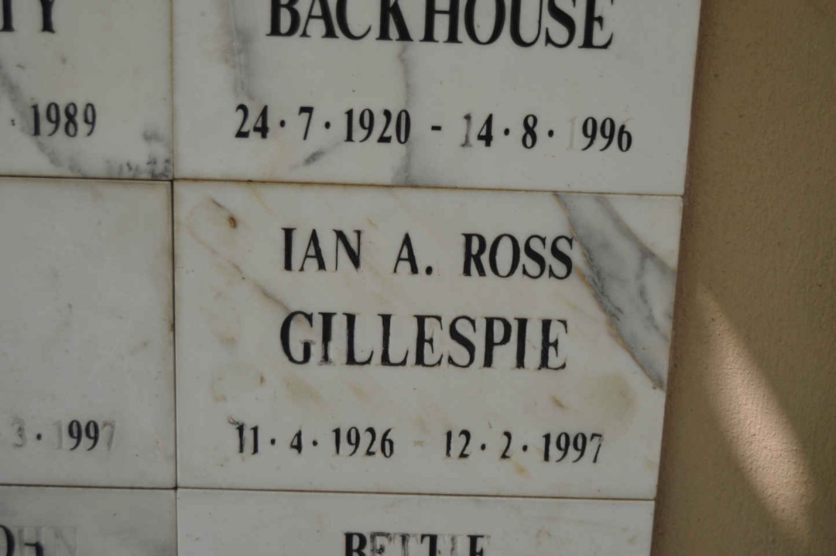 GILLESPIE Ian A. Ross 1926-1997